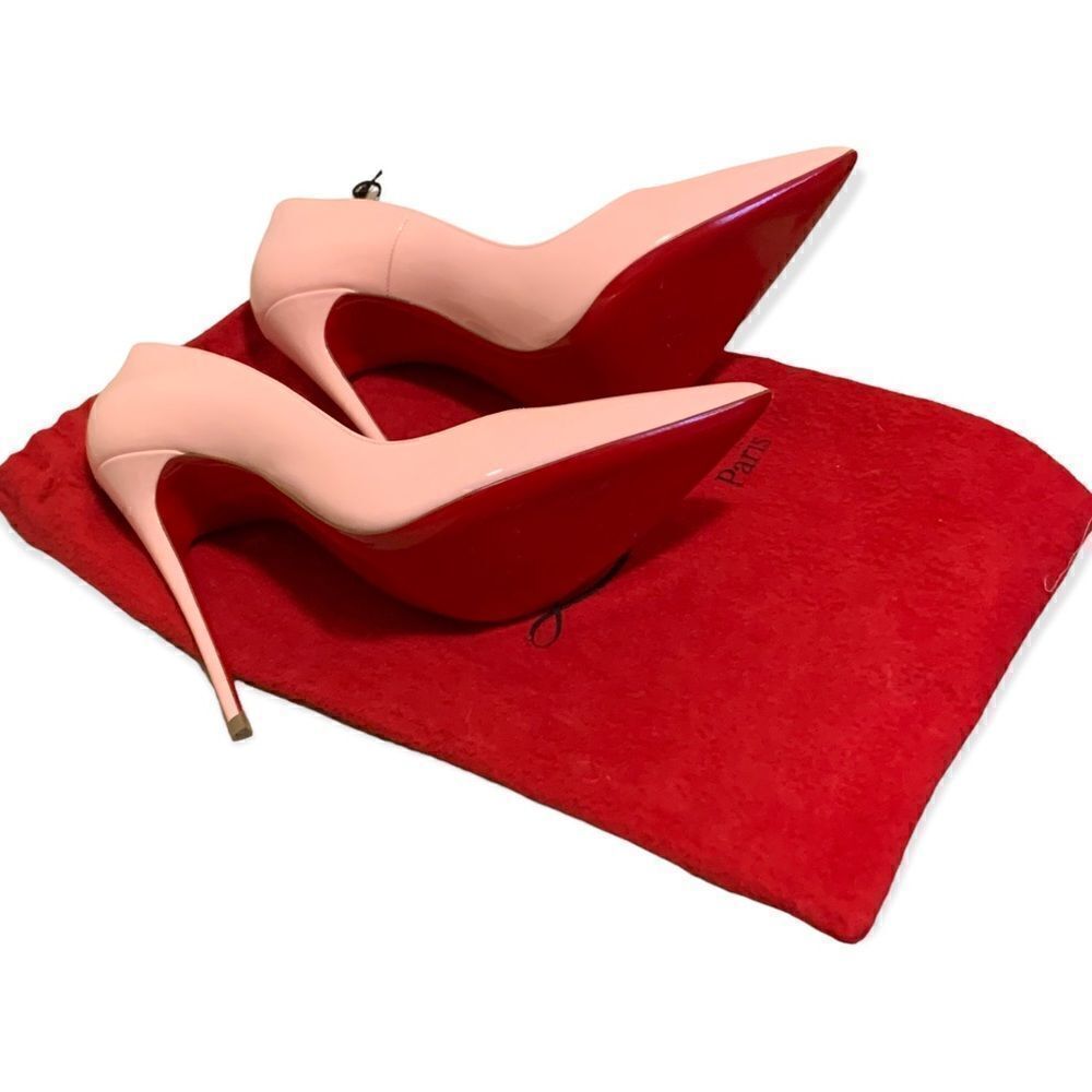 Christian Louboutin Baby Pink Patent Leather So Kate 120 Pumps | Size: 38.5 | - Picture 11 of 15
